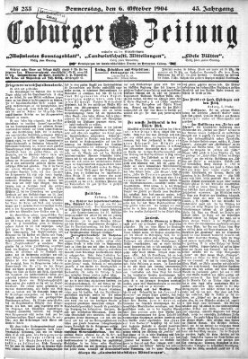 Coburger Zeitung Donnerstag 6. Oktober 1904