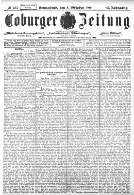 Coburger Zeitung Samstag 8. Oktober 1904