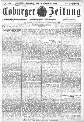 Coburger Zeitung Sonntag 9. Oktober 1904