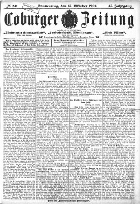 Coburger Zeitung Donnerstag 13. Oktober 1904