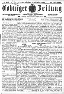 Coburger Zeitung Samstag 15. Oktober 1904