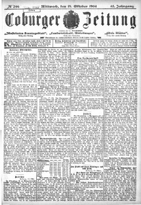 Coburger Zeitung Mittwoch 19. Oktober 1904