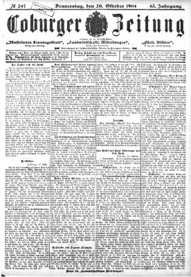 Coburger Zeitung Donnerstag 20. Oktober 1904