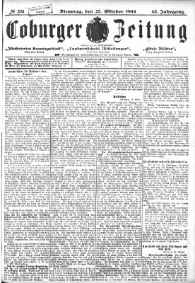 Coburger Zeitung Dienstag 25. Oktober 1904