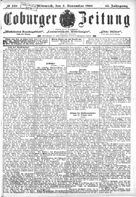 Coburger Zeitung Mittwoch 2. November 1904