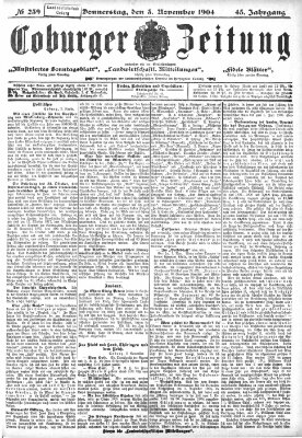 Coburger Zeitung Donnerstag 3. November 1904