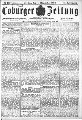 Coburger Zeitung Freitag 4. November 1904