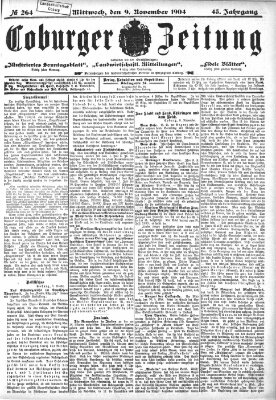 Coburger Zeitung Mittwoch 9. November 1904