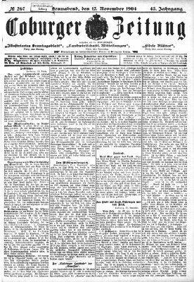 Coburger Zeitung Samstag 12. November 1904