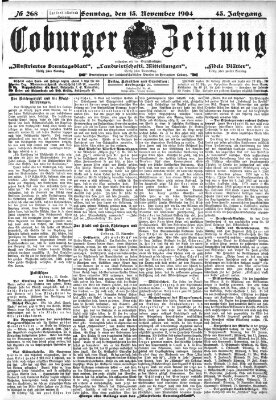 Coburger Zeitung Sonntag 13. November 1904