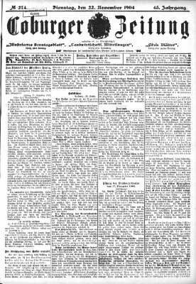 Coburger Zeitung Dienstag 22. November 1904