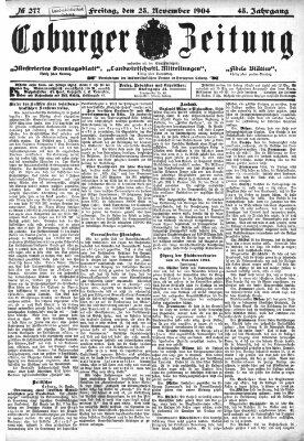 Coburger Zeitung Freitag 25. November 1904