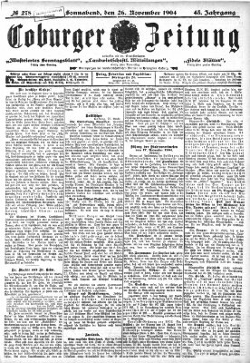 Coburger Zeitung Samstag 26. November 1904