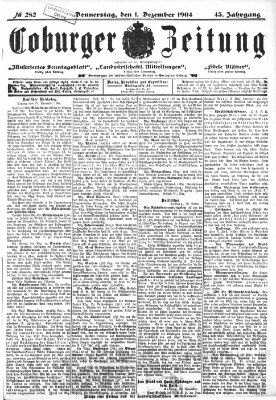 Coburger Zeitung Donnerstag 1. Dezember 1904