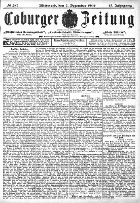 Coburger Zeitung Mittwoch 7. Dezember 1904