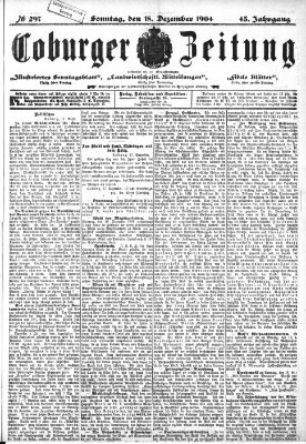 Coburger Zeitung Sonntag 18. Dezember 1904