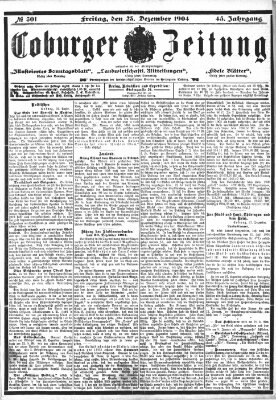 Coburger Zeitung Freitag 23. Dezember 1904