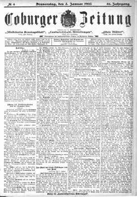 Coburger Zeitung Dienstag 5. Januar 1904