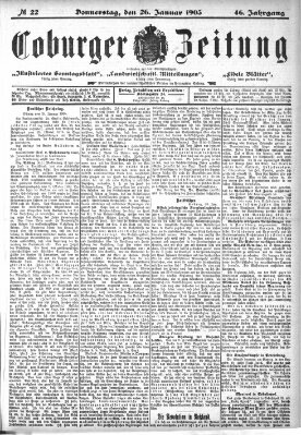 Coburger Zeitung Dienstag 26. Januar 1904