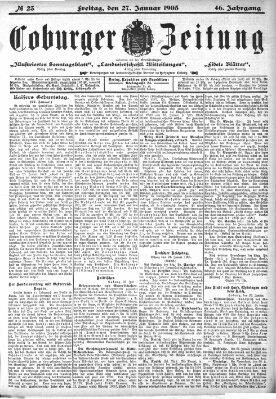 Coburger Zeitung Mittwoch 27. Januar 1904