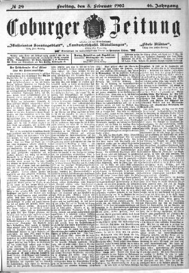 Coburger Zeitung Mittwoch 3. Februar 1904