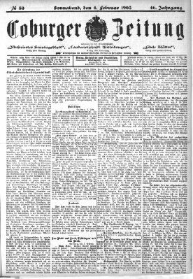 Coburger Zeitung Donnerstag 4. Februar 1904