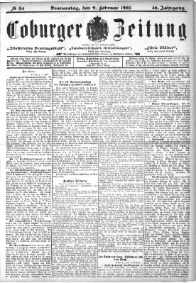 Coburger Zeitung Dienstag 9. Februar 1904