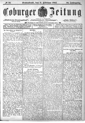 Coburger Zeitung Donnerstag 11. Februar 1904