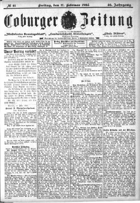 Coburger Zeitung Mittwoch 17. Februar 1904