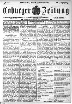 Coburger Zeitung Donnerstag 18. Februar 1904