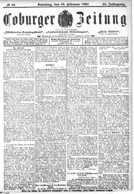 Coburger Zeitung Freitag 19. Februar 1904