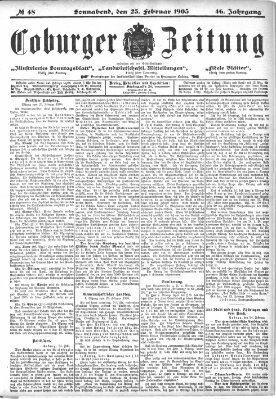 Coburger Zeitung Donnerstag 25. Februar 1904