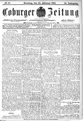 Coburger Zeitung Freitag 26. Februar 1904