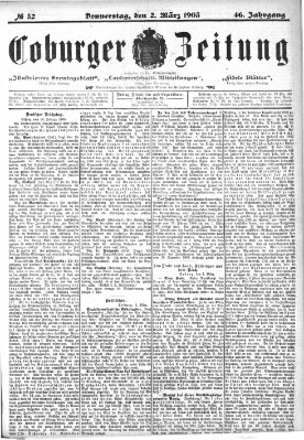 Coburger Zeitung Mittwoch 2. März 1904