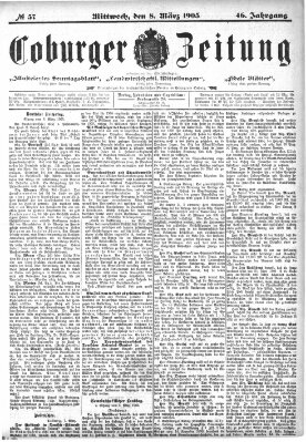 Coburger Zeitung Dienstag 8. März 1904