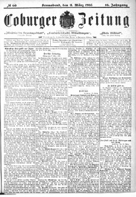 Coburger Zeitung Freitag 11. März 1904