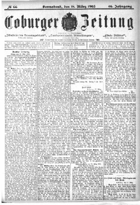 Coburger Zeitung Freitag 18. März 1904