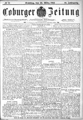 Coburger Zeitung Samstag 26. März 1904