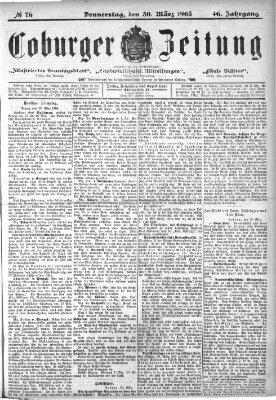 Coburger Zeitung Mittwoch 30. März 1904