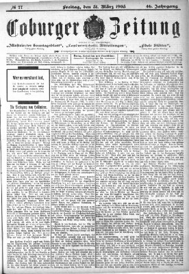 Coburger Zeitung Donnerstag 31. März 1904