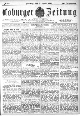 Coburger Zeitung Donnerstag 7. April 1904