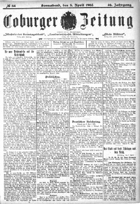 Coburger Zeitung Freitag 8. April 1904