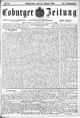 Coburger Zeitung Dienstag 12. April 1904