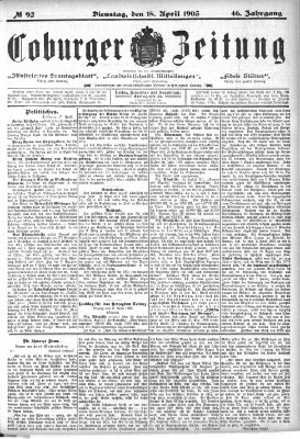 Coburger Zeitung Montag 18. April 1904