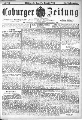 Coburger Zeitung Dienstag 19. April 1904