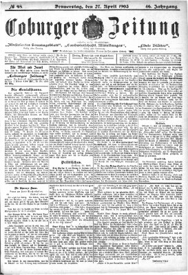 Coburger Zeitung Mittwoch 27. April 1904