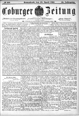 Coburger Zeitung Freitag 29. April 1904