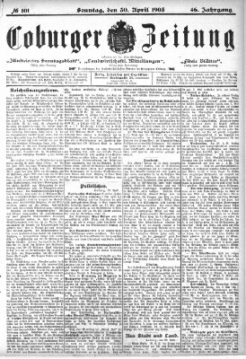 Coburger Zeitung Samstag 30. April 1904