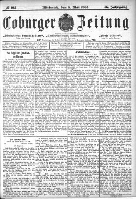 Coburger Zeitung Dienstag 3. Mai 1904