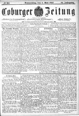 Coburger Zeitung Mittwoch 4. Mai 1904